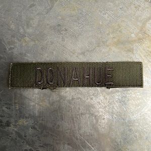 DONAHUE Embroidered Vintage ‘Army Green’ Military name tape patch DONAHUE